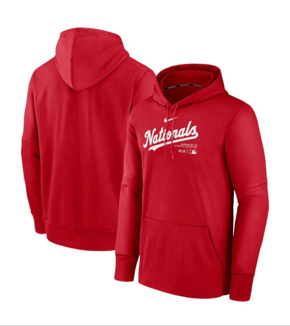 Nike Washington Nationals Authentic Collection Therma Fit Pullover Hoodie Red XL
